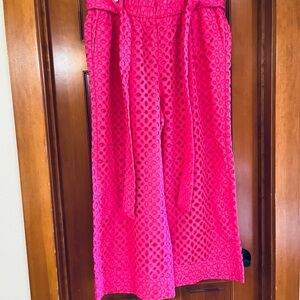 J. Crew Pink Eyelet Capris